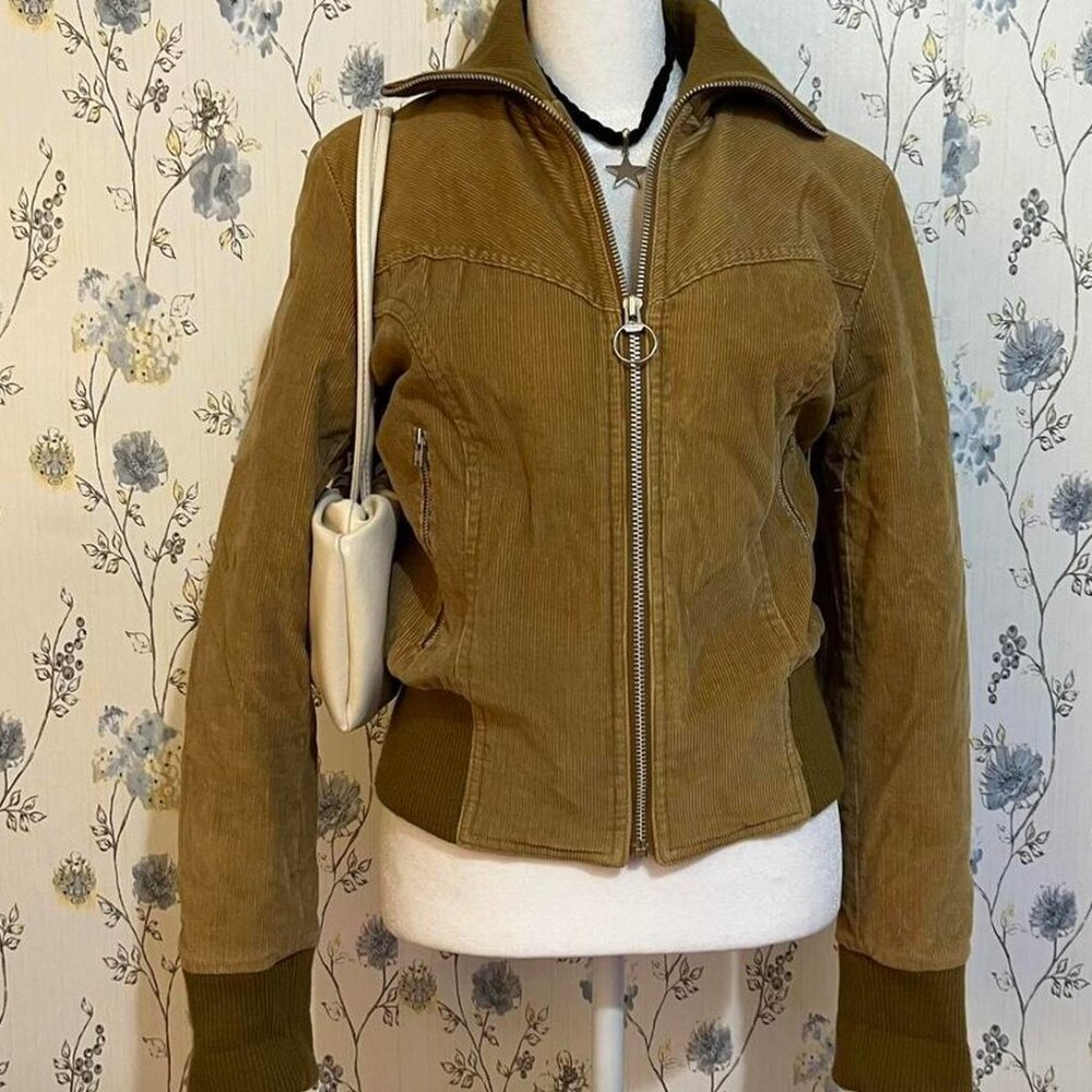 Vintage Y2K Corduroy Bomber Zip Up Jacket